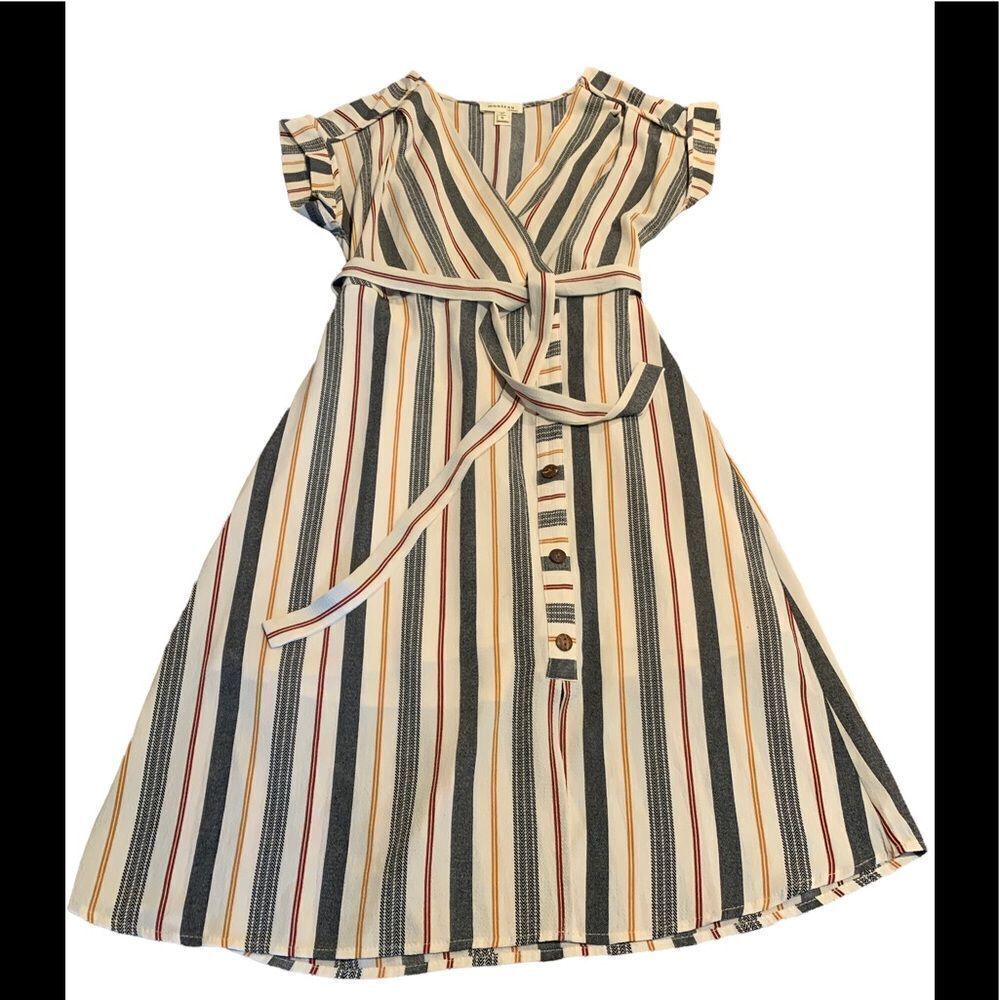 Monteau Stripe Wrap Style Dress Small